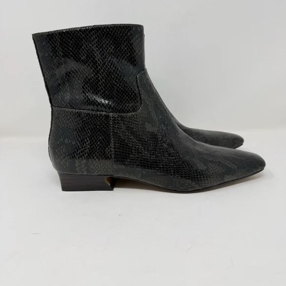 New Free People Easy Does It Ankle Boot Snake Print Vegan Leather Sz 8 - Picture 4 of 14